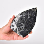 AMOYSTONE Black Tourmaline drop-shaped wand for grounding energy and focus.