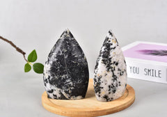 AMOYSTONE Black Tourmaline wand used for meditation and concentration.