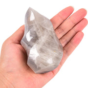 AMOYSTONE Blue Pink Quartz Flame Tower for meditation and calm ambiance