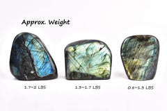 AMOYSTONE Labradorite slab edge detail reveals natural texture and base cut