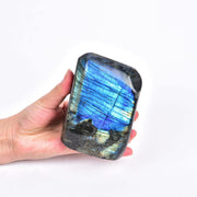 AMOYSTONE Labradorite slab polished front view shows iridescent color for decor