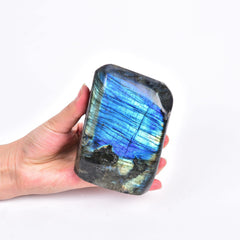 AMOYSTONE Labradorite slab polished front view shows iridescent color for decor