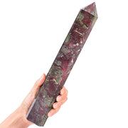 AMOYSTONE large blood Jasper wand obelisk for energy focus and meditation