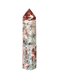 AMOYSTONE Lingbi texture obelisk reveals coin-like textures signaling abundance and focus