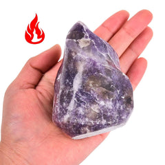 AMOYSTONE Lepidolite crystal on display for meditation practices