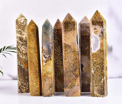 AMOYSTONE meditation-ready obelisk creates peaceful workspace.