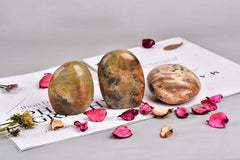 AMOYSTONE Orange Moonstone on altar-ready display for mindful practice.