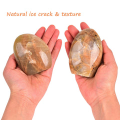 AMOYSTONE Orange Moonstone closeup highlights unique natural markings for collectors.
