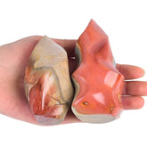 AMOYSTONE polychrome jasper flame tower closeup for meditative ambiance