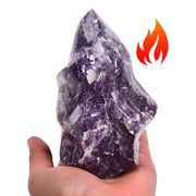 AMOYSTONE purple Lepidolite flame tower for meditation and calm energy