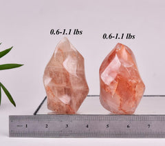AMOYSTONE Red Hematoid Flame Tower desk display centers attention during work