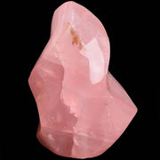 AMOYSTONE Rose Quartz Flame Tower capstone radiates calming energy for meditation and balance.