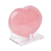 AMOYSTONE Rose Quartz Heart large for meditation and serene energy