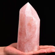 AMOYSTONE rose quartz obelisk tower for calming meditation and chakra balance