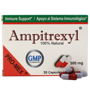 Ampitrexyl immunity bottle on a desk, supports daily immune health.