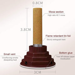AMTOOCH Moxa sticks vented base bottom shown for skin friendly heat dissipation.