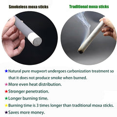 AMTOOCH Smokeless Moxa Sticks being lit for easy ignition.