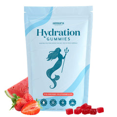 Amura Minerals Electrolyte Gummies packaging highlights wildberry flavor for convenient hydration.