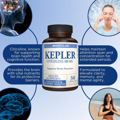 Close up of Kepler capsules highlighting fast release and gluten free quality.