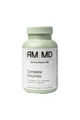 Amy Myers MD Complete Enzymes bottle shows a broad enzyme blend supporting daily digestion.