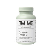 Amy Myers MD Complete Omega-3 softgels bottle viewed for daily heart and immune support