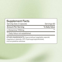 Closeup of Amy Myers MD L-Glutamine Capsules for post-workout recovery potential.