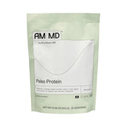 Amy Myers MD Paleo Protein Unflavored scoop in a glass for a smooth morning shake.