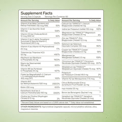 Amy Myers MD The Myers Way Multivitamin label closeup showing gluten-free ingredients.