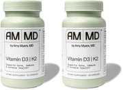 Amy Myers MD Vitamin D3/K2 bottle front supports bone health