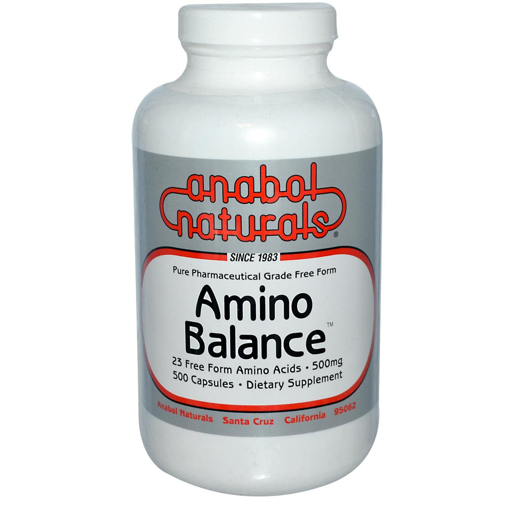 Anabol Naturals Amino Balance bottle showing capsules for post-workout recovery.