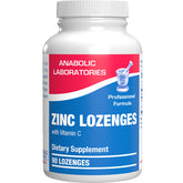 Anabolic Laboratories zinc lozenges orange bottle with label highlighting high absorption