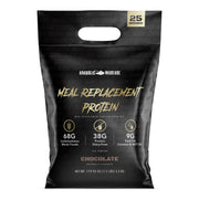 Anabolic Warfare Meal Replacement Chocolate bottle highlights dairy-free protein for active lifestyles.
