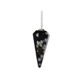 ANAYA AGATE Snowflake Obsidian pendulum hexagonal shape for divination practice.