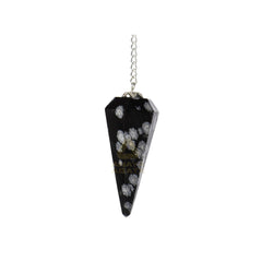 ANAYA AGATE Snowflake Obsidian pendulum hexagonal shape for divination practice.