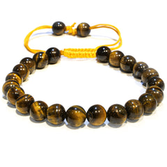 ANAYA AGATE Tiger Eye Bracelet bead closeup highlights stability and grounding energy