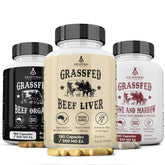 Ancestral Supplements Beef Organs Stack bottle showing whole-food nutrition for daily energy support