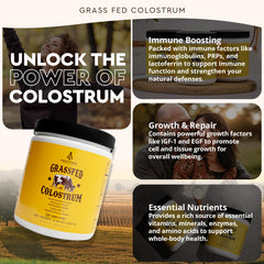 Ancestral Supplements Bovine Colostrum Powder pour action over cold beverage for easy mixing