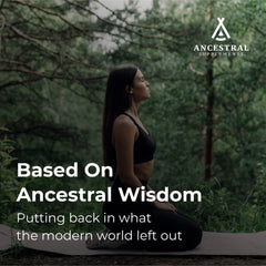 Ancestral Supplements grass-fed beef lung powder packaging display.