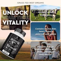 Ancestral Supplements grass-fed heart bottle front emphasizing CoQ10-rich formula