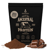 Ancestral Supplements grass-fed protein powder chocolate bottle for post-workout shake