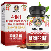 Ancient Bliss berberine HCL bottle for convenient daily capsule use.