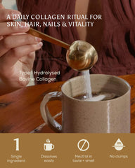 Ancient + Brave True Collagen, dosificación de 5 g, fácil de mezclar.