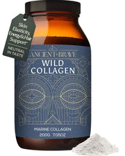 Ancient + Brave Wild Marine Collagen bottle for daily skin support and vitality.