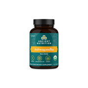 Ancient Nutrition Ashwagandha tablets bottle front showing daily energy and focus potential