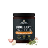 Ancient Nutrition bone broth protein powder butternut squash tub with 15g protein per serving