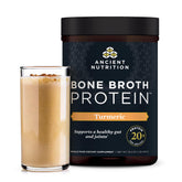 Ancient Nutrition bone broth protein jar front highlights 20g protein per serving