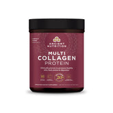 Ancient Nutrition collagen peptides tub closeup for daily skin and joint support.
