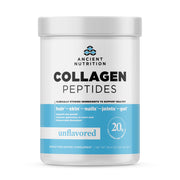 Ancient Nutrition Collagen Peptides bottle front view for daily skin, joint, and gut support.