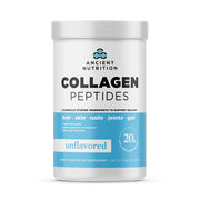 Ancient Nutrition collagen peptides unflavored bottle supports daily wellness.