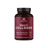 Ancient Nutrition Collagen Pills packaging shows five collagen types and tested quality.